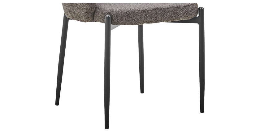 Chaise BALBOA Tissu Bouclé Gris, dimension H88 x L60 x P57, idéal pour votre cuisine ou salle à manger