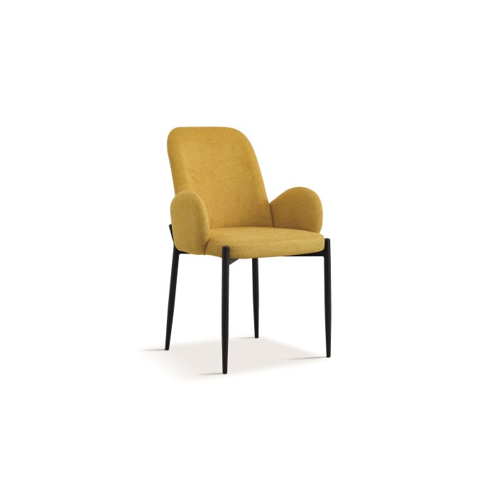 Chaise BALBOA Tissu Jaune, dimension H88 x L60 x P57, idéal pour votre cuisine ou salle à manger