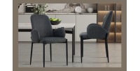 Chaise BALBOA Tissu Gris foncé, dimension H88 x L60 x P57, idéal pour votre cuisine ou salle à manger