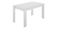 Table salle à manger rectangulaire collection SAMI, coloris blanc, 4 places, 139x81