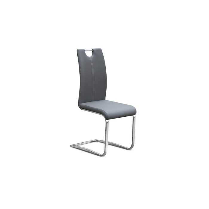 Chaise SOFI PU Gris, dimension H99 x L43 x P57 cm, idéal pour votre cuisine ou salle à manger