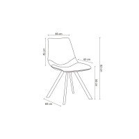 Chaise EMET PU Brun foncé, dimension H83 x L46 x P60 cm, idéal pour votre cuisine ou salle à manger