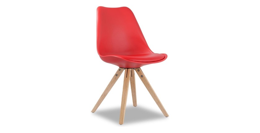 Chaise SEVENTY PU Rouge, dimension H86 x L49 x P51 cm, idéal pour votre cuisine ou salle à manger