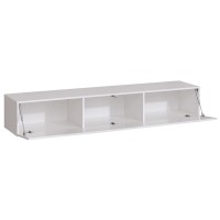 Ensemble de meubles design de salon SWITCH V, coloris chêne et blanc finitions chêne fraisé et blanc brillant.