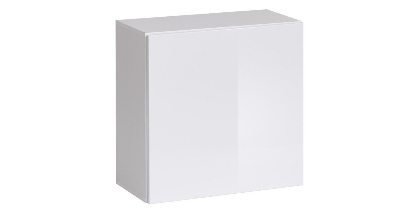 Ensemble de meubles design de salon SWITCH VI. Coloris chêne et blanc finition chêne effet fraisé et blanches brillantes.