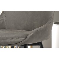 Chaise MICRA PU Micro fibre gris, dimensions: H86 x L49 x P61 cm, idéal pour un salon de prestige