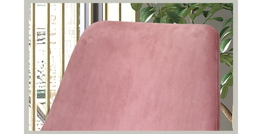 Chaise MICRA Velours Rose, dimensions: H86 x L49 x P61 cm, idéal pour un salon de prestige