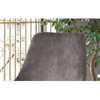 Chaise MICRA Velours Gris, dimensions: H86 x L49 x P61 cm, idéal pour un salon de prestige