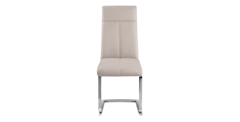 Chaise ALI PU Capuccino, dimensions: H101 x L42 x P61 cm, idéal pour une salle a manger unique