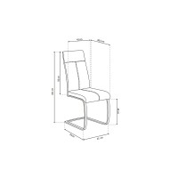 Chaise ALI PU Noir, dimensions: H101 x L42 x P61 cm, idéal pour une salle a manger unique