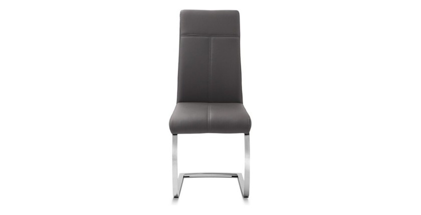 Chaise ALI PU Gris, dimensions: H101 x L42 x P61 cm, idéal pour une salle a manger unique