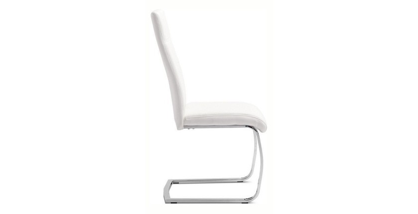 Chaise ALI PU Blanc, dimensions: H101 x L42 x P61 cm, idéal pour une salle à manger unique