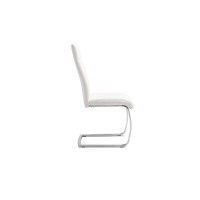 Chaise ALI PU Blanc, dimensions: H101 x L42 x P61 cm, idéal pour une salle à manger unique