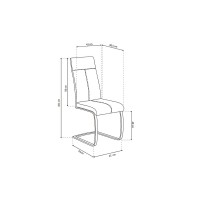 Chaise ALI PU Blanc, dimensions: H101 x L42 x P61 cm, idéal pour une salle à manger unique