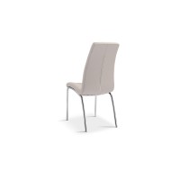 Chaise MERIL PU Cappuccino, dimensions: H96 x L42 x P55 cm, idéal pour une salle a mangé tape a l'œil