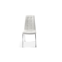 Chaise MERIL PU Blanc, dimensions: H96 x L42 x P55 cm, idéal pour une salle à manger tape-à-l'œil