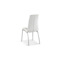 Chaise MERIL PU Blanc, dimensions: H96 x L42 x P55 cm, idéal pour une salle à manger tape-à-l'œil