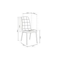 Chaise MERIL PU Blanc, dimensions: H96 x L42 x P55 cm, idéal pour une salle à manger tape-à-l'œil