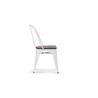 Chaise VIVI Blanc et orme foncé, dimensions: H84 x L44 x P51 cm, idéal pour une salle à manger rustique