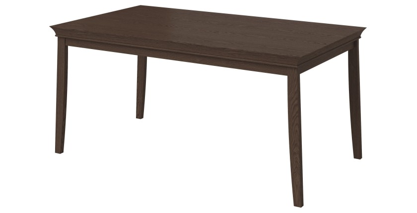 Table extensible jusqu'à 240cm pour 10 personnes pour salle à manger Collection PALACE. Coloris chêne foncé.