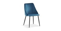 Chaise MARIA Velours Bleu, dimensions: H84 x L47 x P54 cm, idéal pour une salle a manger design et moderne