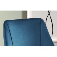 Chaise MARIA Velours Bleu, dimensions: H84 x L47 x P54 cm, idéal pour une salle a manger design et moderne