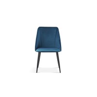 Chaise MARIA Velours Bleu, dimensions: H84 x L47 x P54 cm, idéal pour une salle a manger design et moderne