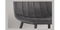 Chaise BRUCE Velours Gris, dimensions: H86 x L45 x P55 cm, idéal pour une salle à manger design et moderne