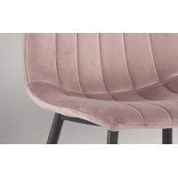 Chaise BRUCE Velours Rose, dimensions: H86 x L45 x P55 cm, idéal pour une salle à manger design et moderne