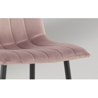 Chaise BRUCE Velours Rose, dimensions: H86 x L45 x P55 cm, idéal pour une salle à manger design et moderne