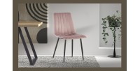 Chaise BRUCE Velours Rose, dimensions: H86 x L45 x P55 cm, idéal pour une salle à manger design et moderne