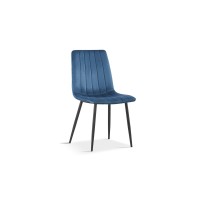 Chaise BRUCE Velours Bleu, dimensions: H86 x L45 x P55 cm, idéal pour une salle à manger design et moderne