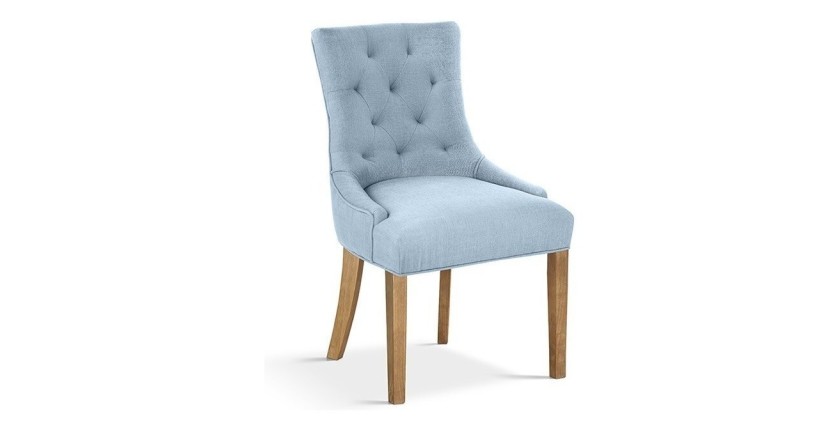 Chaise ROYA Tissu bleu, dimension H93 x L56 x P60, idéal pour votre cuisine ou salle à manger