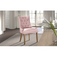 Chaise ROYA Tissu rose, dimension H93 x L56 x P60, idéal pour votre cuisine ou salle à manger
