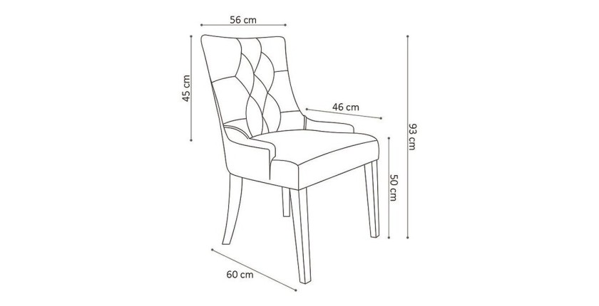 Chaise ROYA Tissu Anthracite, dimension H93 x L56 x P60, idéal pour votre cuisine ou salle à manger