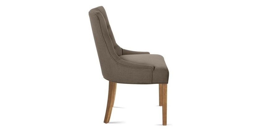 Chaise ROYA Tissu Taupe, dimension H93 x L56 x P60 cm, idéal pour votre cuisine ou salle à manger