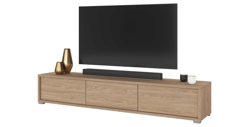 Meuble TV 180cm collection MAANUM. Couleur chêne clair.