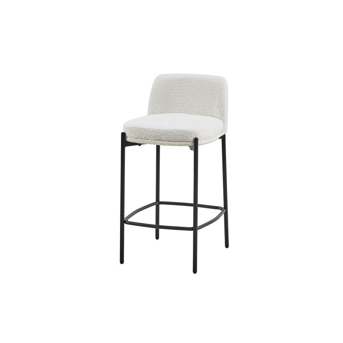 Chaise de comptoir ELISE couleur blanche, dimensions H91 x L44 x P42 cm, idéal pour un comptoir moderne