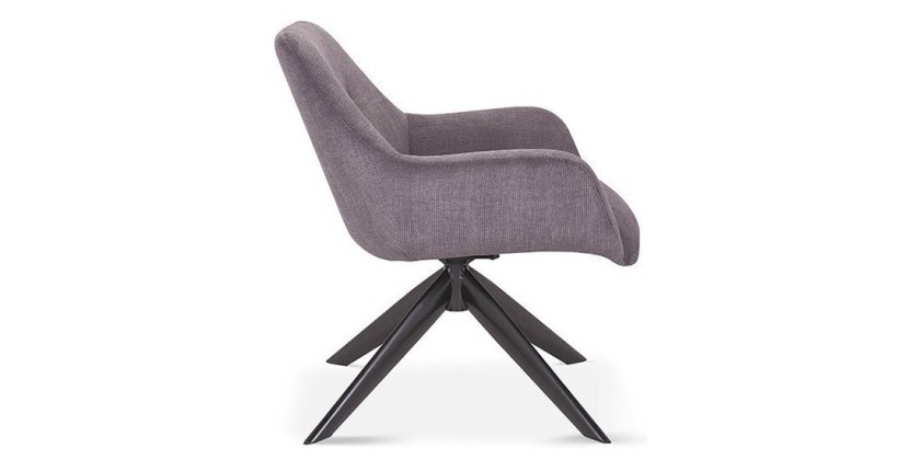 Chaise pivotante LAS en velours grise pour un salon design.
