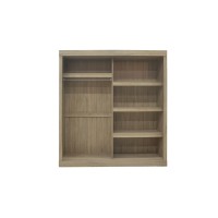 Garde Robe MILS, armoire 2 portes coulissantes chêne sonoma, idéal pour une chambre design