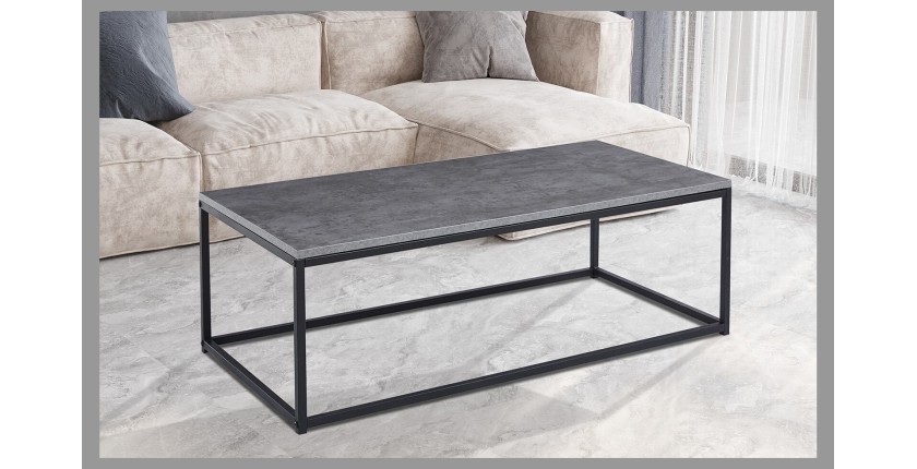 Table basse EWING effet pierre grise, idéal pour un salon unique
