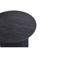 Table basse collection VAGOS effet bois brun foncé diamètre 50 cm
