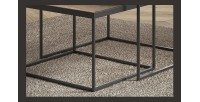 Table basse RUBIK table gigogne, plateau en massif exotique Mangolia, idéal pour un salon contemporain