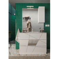 Meuble de salle de bain avec une vasque et 3 tiroirs, collection VITARIO. Coloris blanc brillant