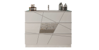 Meuble de salle de bain avec une vasque et 3 tiroirs, longueur 63cm, collection VITARIO. Coloris blanc brillant
