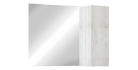 Miroir design avec rangement, 110x75 cm, collection CISA, coloris blanc effet bois