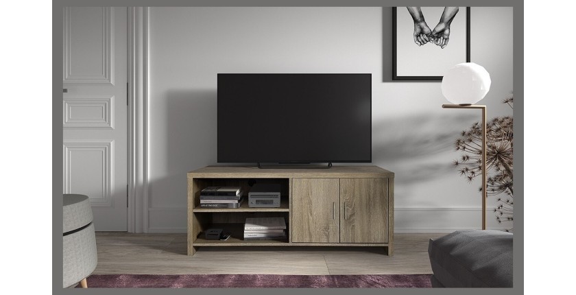 Meuble TV collection MODENE effet bois exotique Sonoma. Meuble style contemporain.