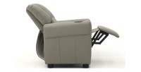 Mini fauteuil relax ITCHI relevable manuellement matière PU couleur gris, idéal pour un salon confortable