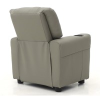 Mini fauteuil relax ITCHI relevable manuellement matière PU couleur gris, idéal pour un salon confortable