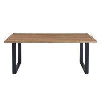 Table à manger EDWAR longueur 180cm en décor chêne vieilli, idéal pour une salle à manger conviviale